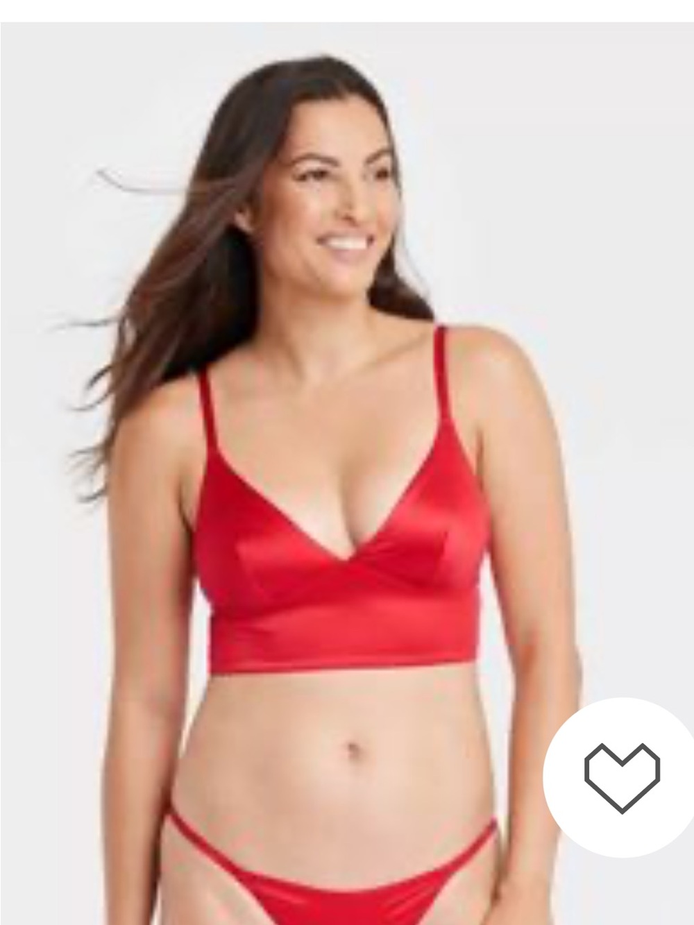 Target Red Satin Bralette with Adjustable Straps